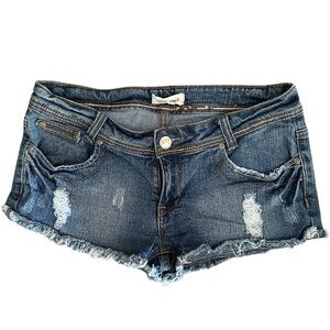 Bongo Medium Wash Distressed Vintage Y2K Denim Jean Shorts Junior’s Size 7